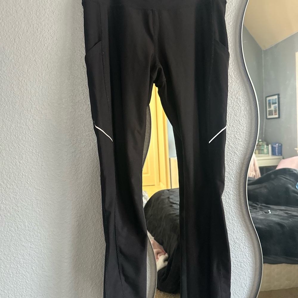 Xersion Black Leggings with White Accents